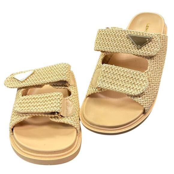 Lemonade Shoes - Lemonade Toscany Chic Raffia Slide Sandals Size 8